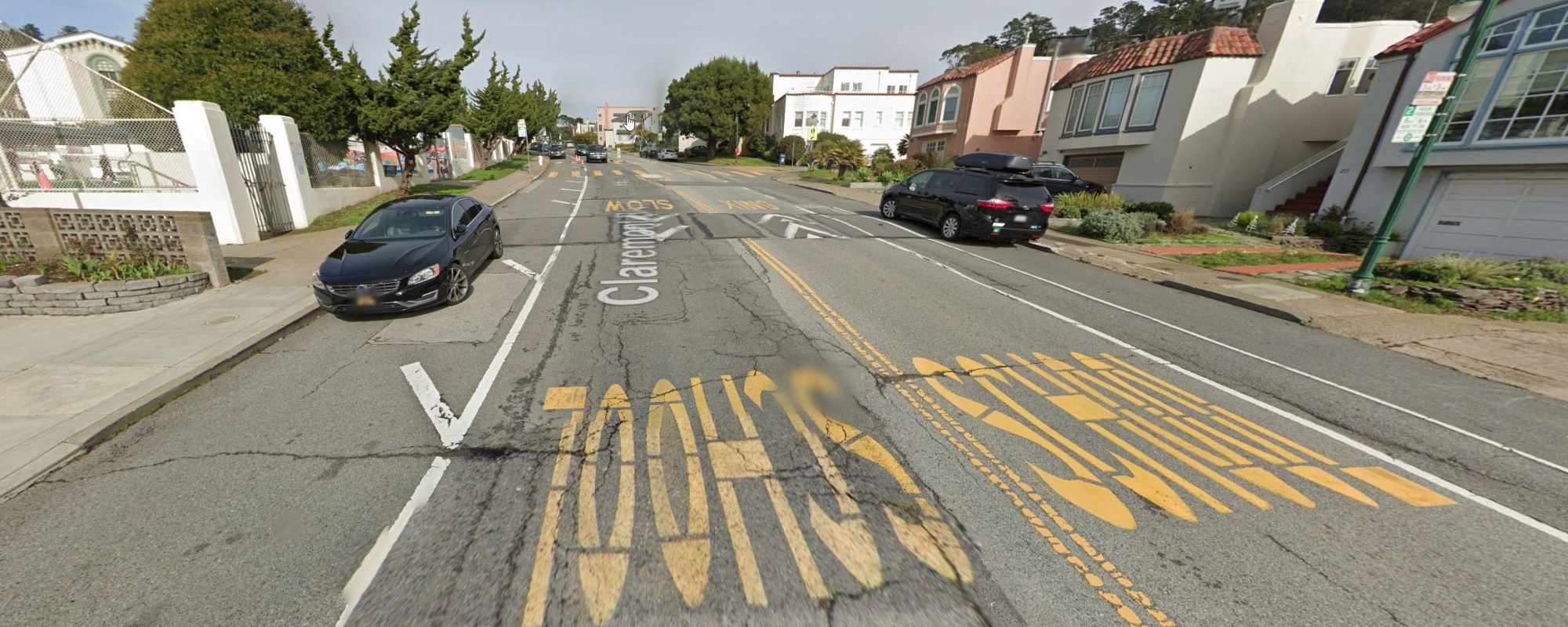 Street level view of Claremont Boulevard