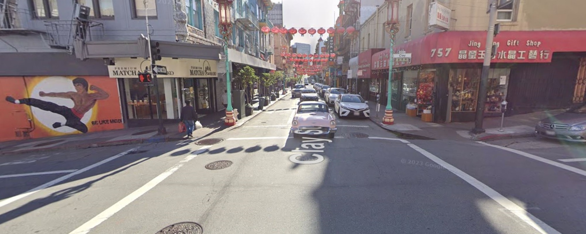 street level view of the Clay Street and Grant Street intersection