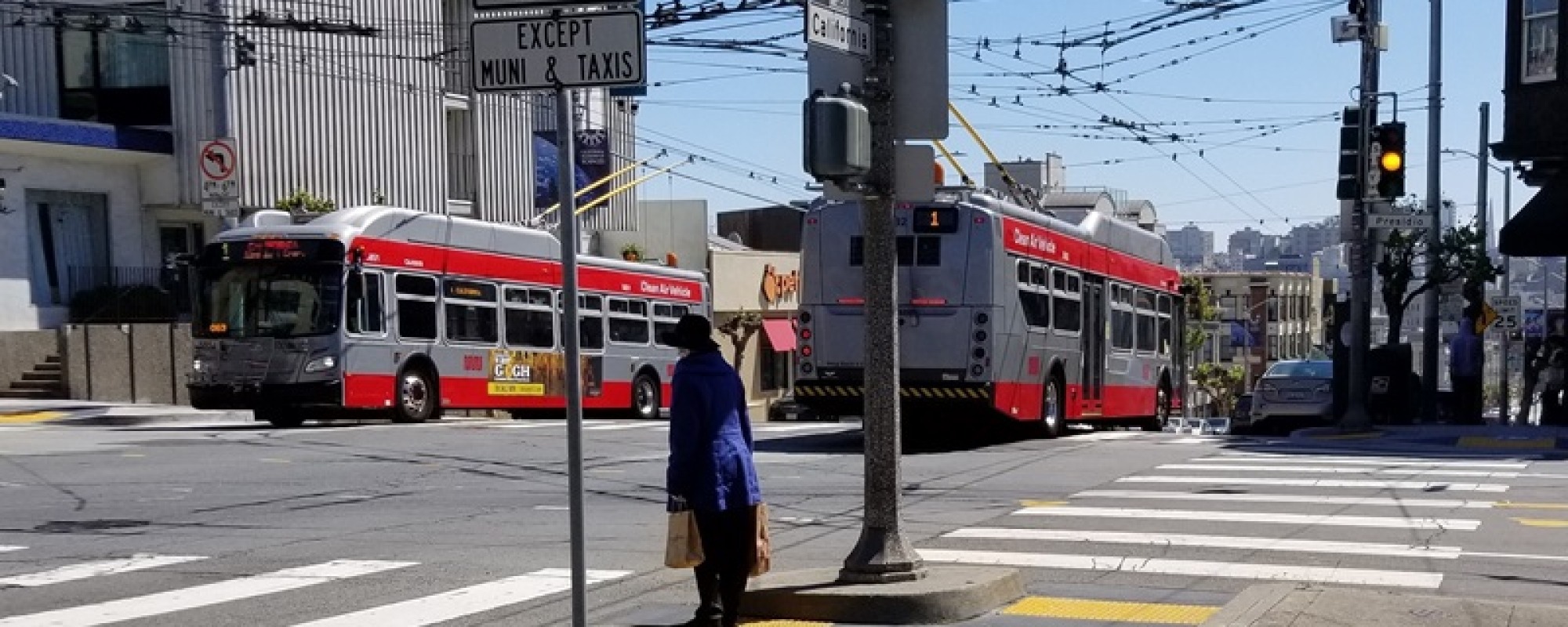 Street level view of Presidio Avenue and California Street intersection