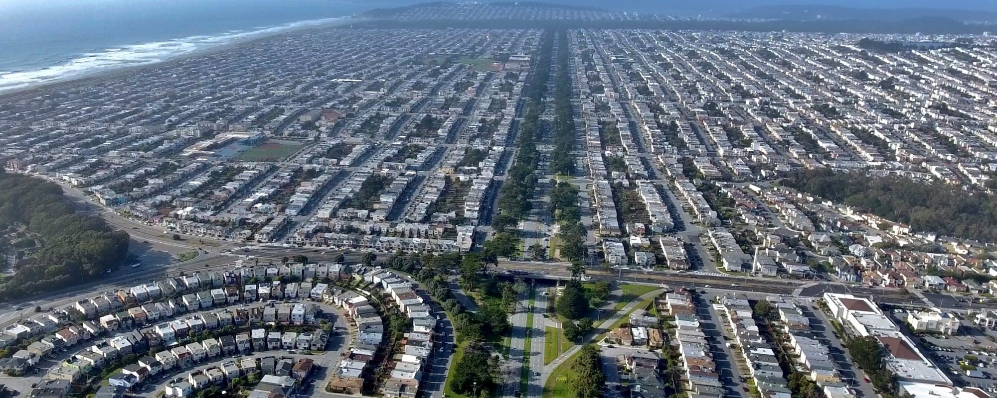 Aerial view of Sunset Boulevard