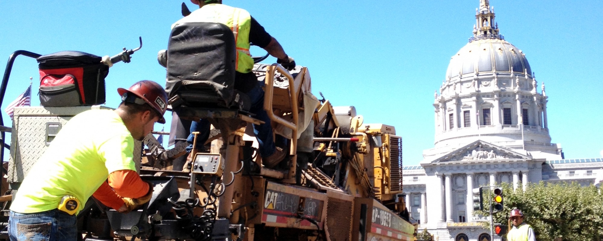 repaving in front of City Hall