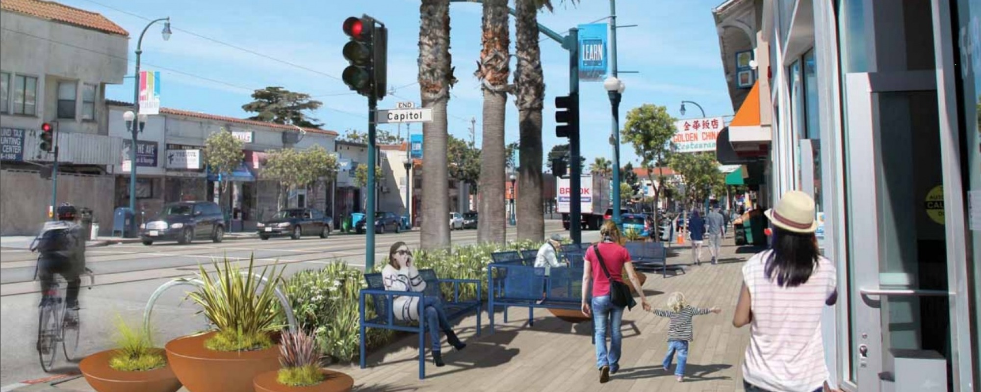 Ocean Avenue Corridor Design Project rendering